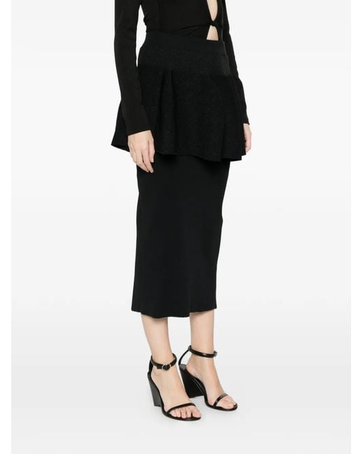 CFCL Pottery Glitter Layered Skirt in Black | Lyst