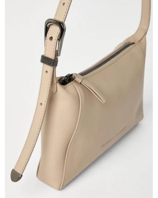 Brunello Cucinelli Natural Leather Bc Duo Shoulder Bag