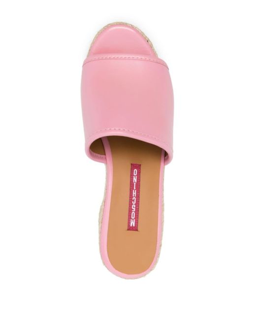 Moschino Jeans Pink 95mm Leather Espadrilles