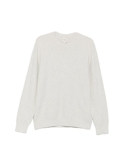 Calvin Klein White Textured Cotton Sweater for men