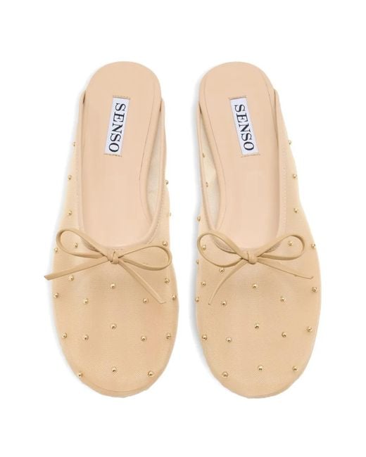 Senso White Connor Studded Bow Mules