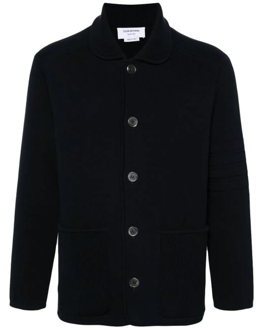 Thom Browne Blue 4-Bar Piqué-Weave Jacket for men