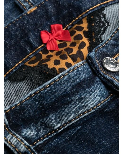 DSquared² Blue Distressed Flared Jeans