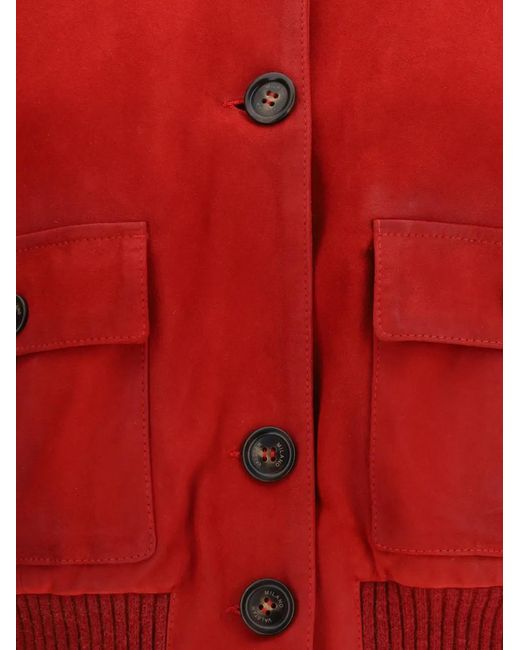 Valstar Red Ino Cropped Suede Jacket