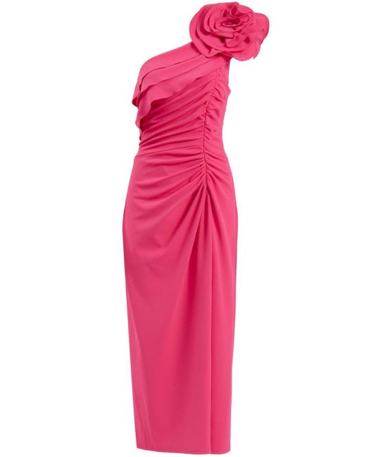 Tadashi Shoji Pink One Should Crepe Midi Dress