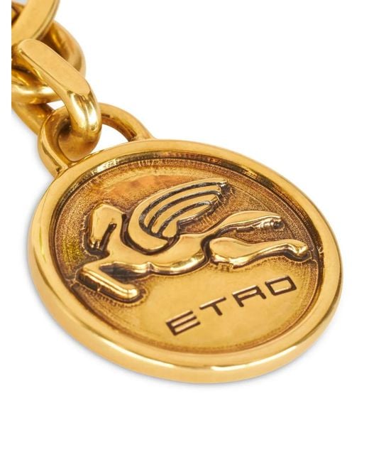 Etro Metallic Embossed Pegaso-Charm Keyring