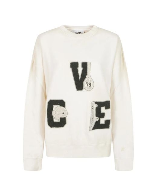 Golden Goose Deluxe Brand White Sweat Star Unisexe En Coton Blanc Vintage Avec Patchs Brodés Vce