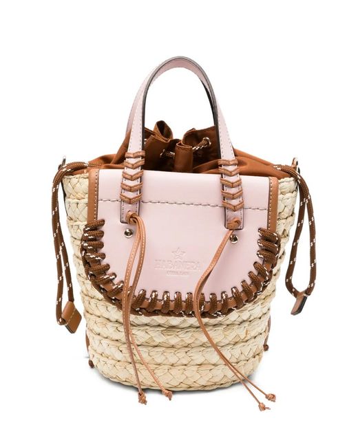 CUBA LAB Pink Habanera Woven Bucket Bag