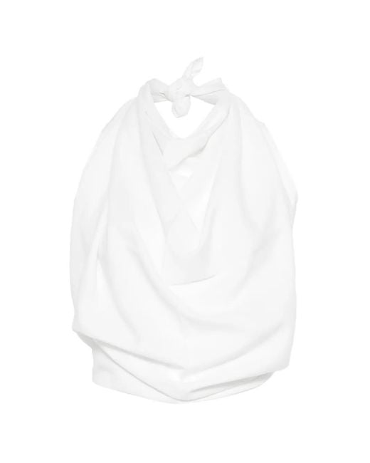 Marrakshi Life White Draped Halterneck Top