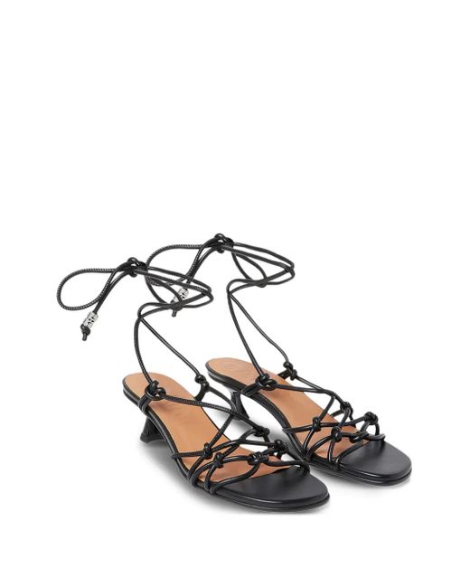 Ganni White 50Mm Leather Sandals