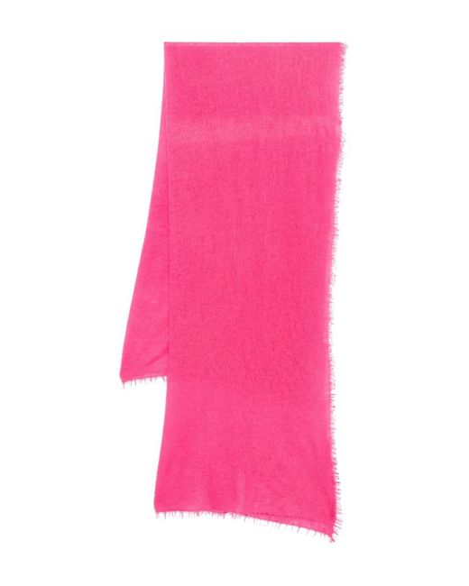 Warm-me Pink Frayed-Edge Cashmere Scarf