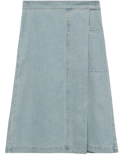 Proenza Schouler Blue Iris Denim Midi Skirt