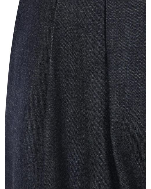Dusan Blue Pleated Wide-Leg Jeans