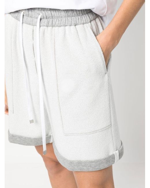 Peserico White Drawstring-waistband Shorts