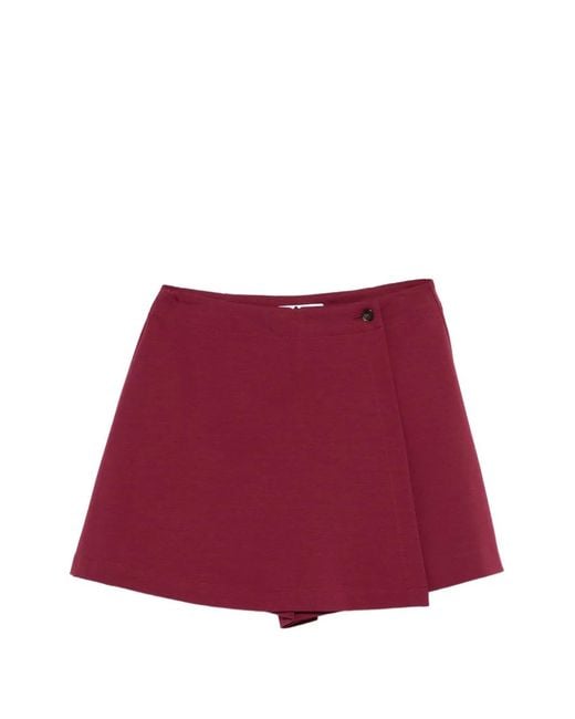 Manuel Ritz Red Wrap-Design Shorts