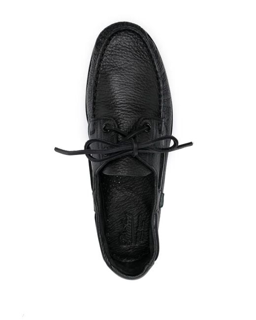 Paraboot Black Snakeskin-Effect Calf-Leather Loafers for men