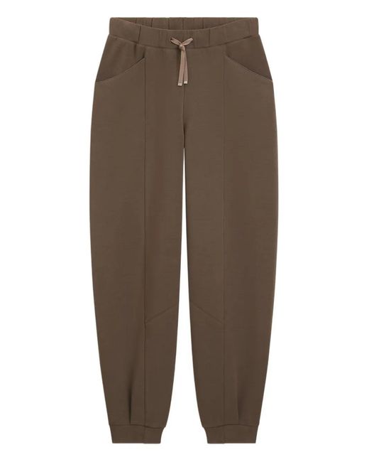 Boss Brown Drawstring Panelled Trousers