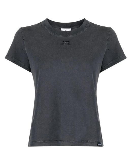 T-Shirt En Coton À Patch Logo Courreges en coloris Black