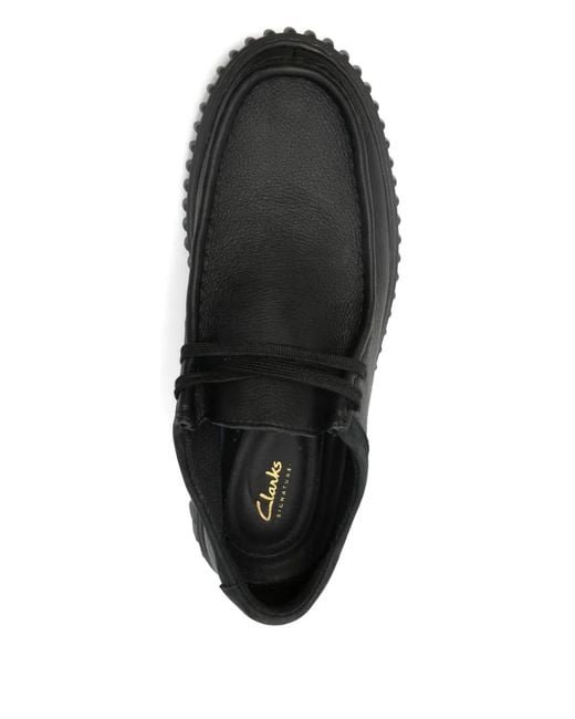 Clarks Black Torhill Leather Derby Shoes for men
