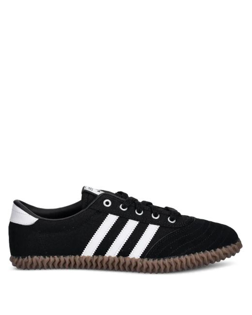 Adidas Black Volley Plimsole Three-Stripe Sneakers