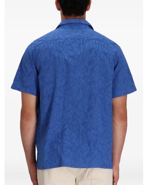 Paul Smith Blue Floral-Print Cotton Shirt for men
