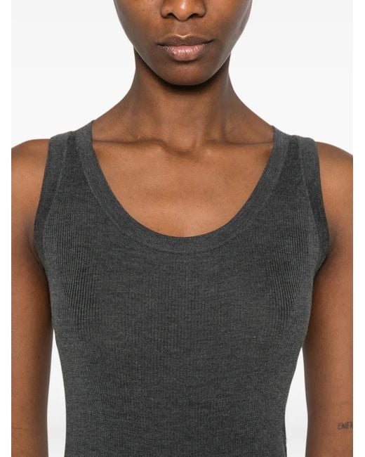IVORY PARIS Geribbelde Tanktop in het Black