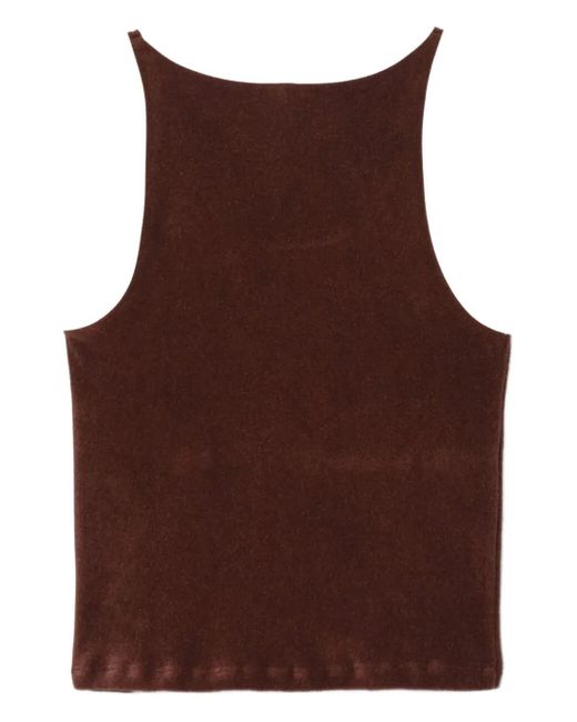 Re/done Brown Scoop Neck Terry Tank