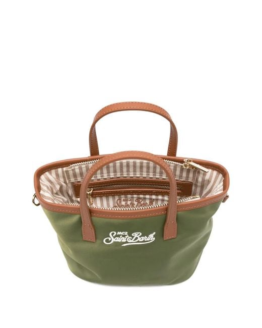 Mc2 Saint Barth Green City Trimmed Tote Bag
