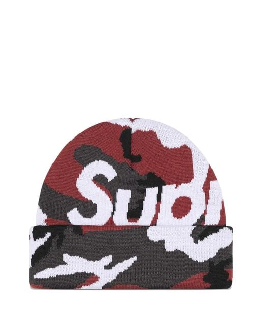 Supreme メンズ レッド カモフラージュ ビーニー