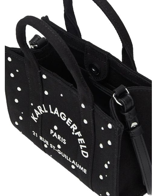 Karl Lagerfeld Black Mini Sac Cabas Rue St Guillaume À Perles