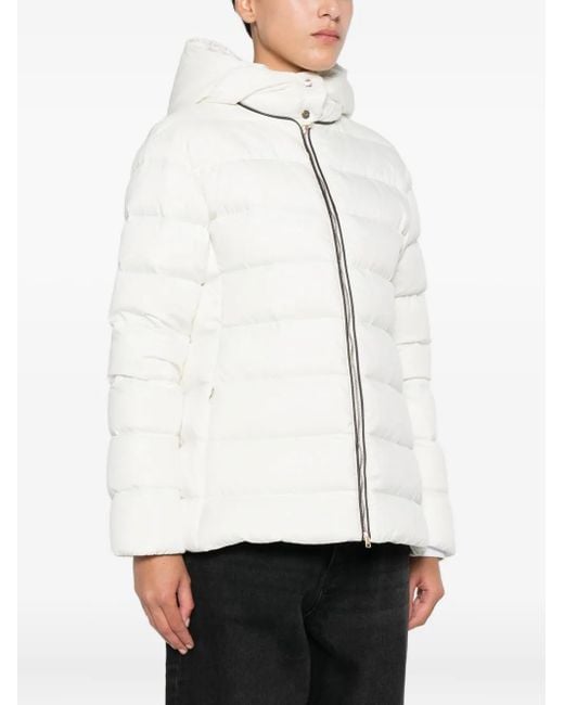 Herno White Hooded Quilted Jacket