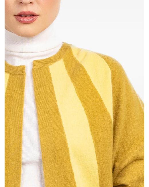 Frenckenberger Yellow Cardigan À Rayures
