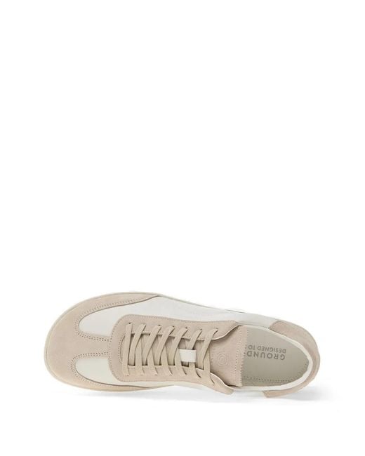 Groundies White Panama Panelled Suede-Trim Sneakers