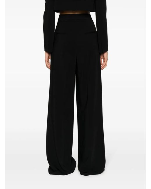 Moschino Black High-Waist Wide-Leg Trousers