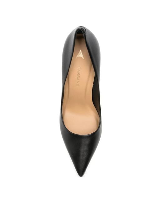 Carrano Black Pointed-Toe Heeled Pumps