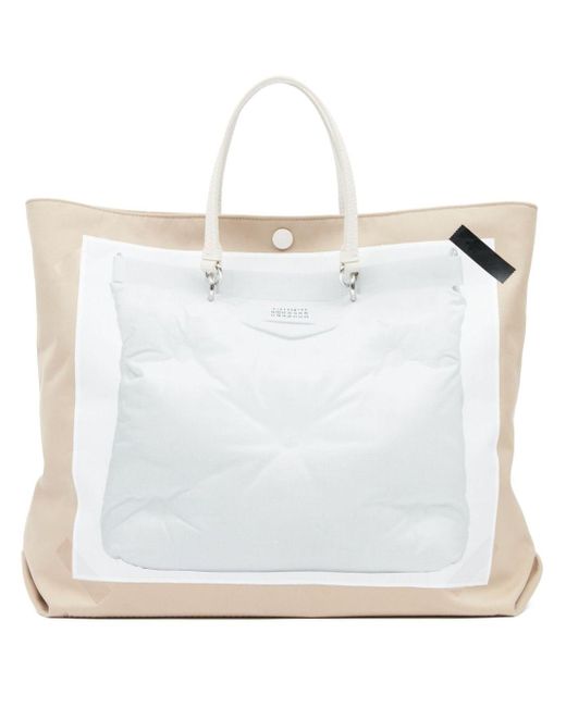 Maison Margiela White Glam Slam Handtasche mit Trompe-l'oeil-Print