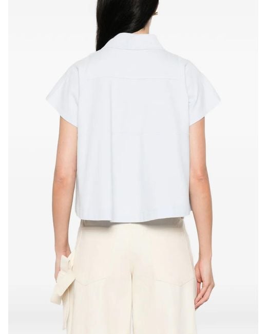 Dorothee Schumacher White Sporty Romance Short-Sleeve Polo Shirt
