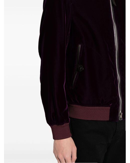 Tom Ford Black Velvet Varsity Jacket for men