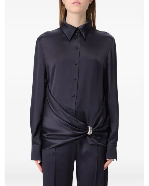 Alberta Ferretti ケープスリーブ マキシドレス Blue