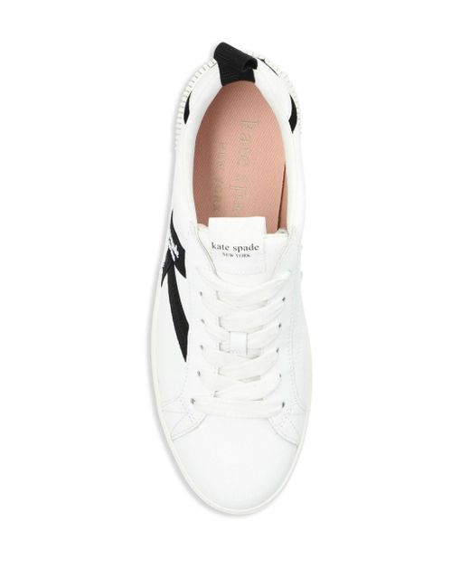 Kate Spade Signature Leren Sneakers in het White