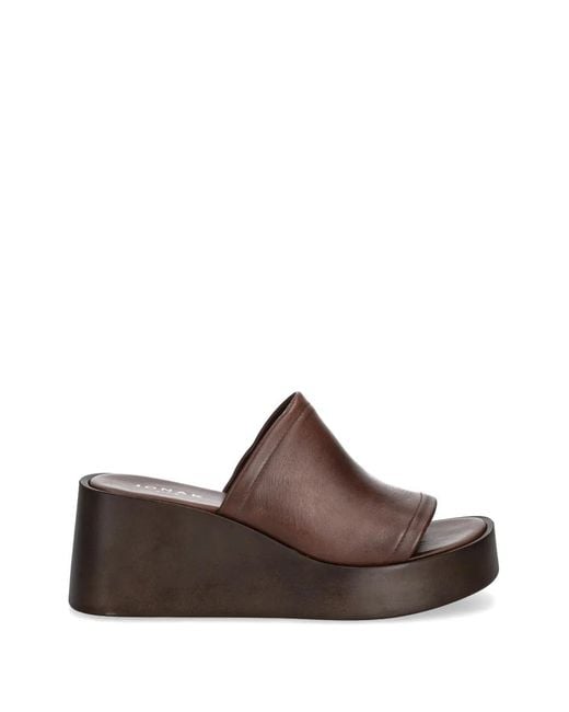 JONAK PARIS Brown Eugene Wedge-Heel Leather Sandals