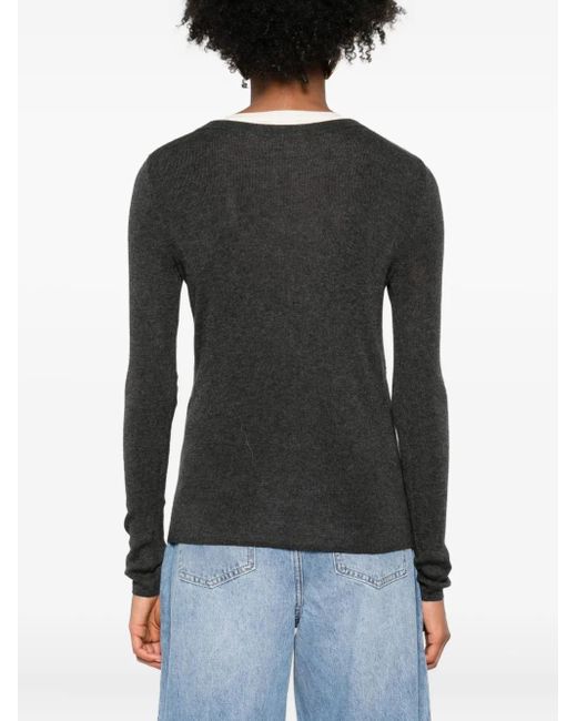 ELEH Black Top Im Layering-Look Mit V-Ausschnitt