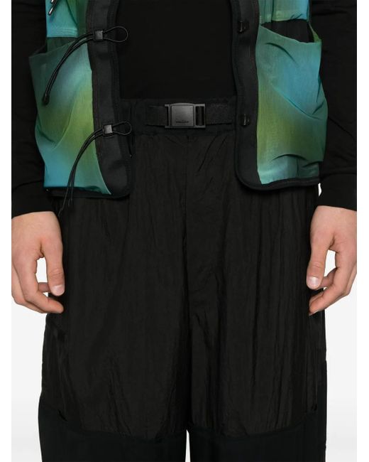 Y-3 Black Logo-Print Wide Track Pants for men