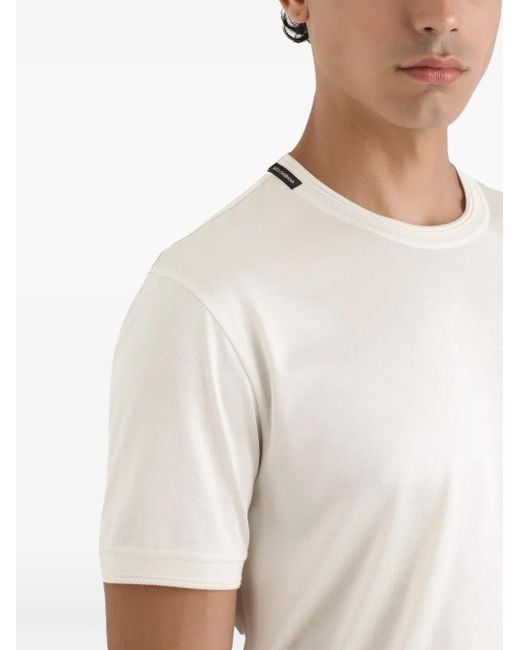Dolce & Gabbana White Logo-Detail Crew-Neck T-Shirt for men