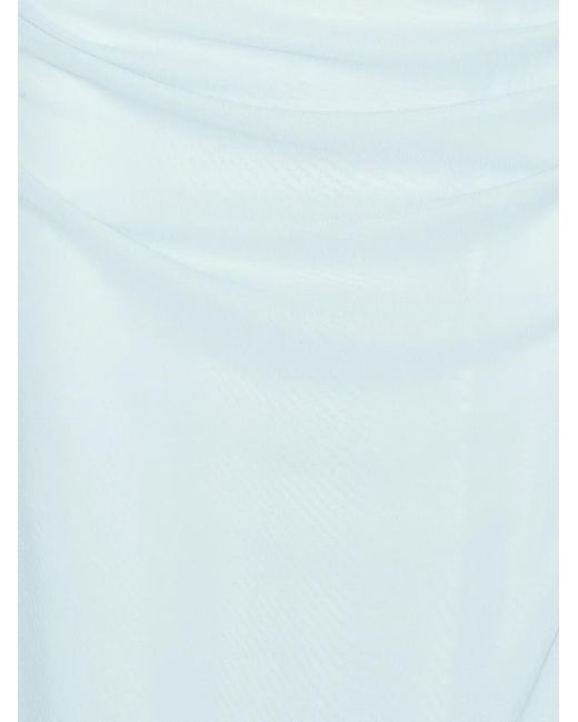 ROTATE BIRGER CHRISTENSEN White One-Shoulder Fitted Mini Dress With Draped Bust And Waist