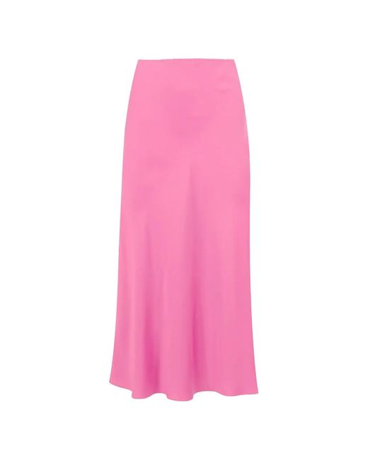 SABLYN Pink Miranda Scallop-Trim Bias-Cut Skirt