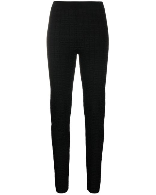 Givenchy Black High-waist Monogram-jacquard leggings