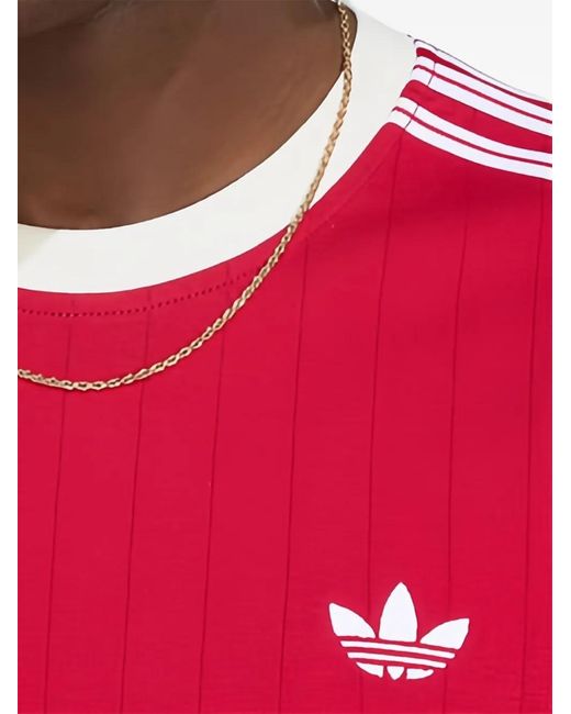 Adidas Pink Striped Short-Sleeve T-Shirt for men
