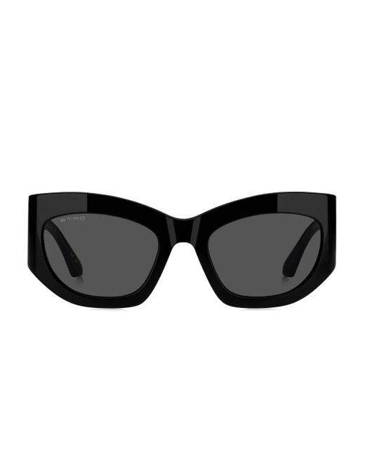 Etro Black Geometric-Frame Sunglasses