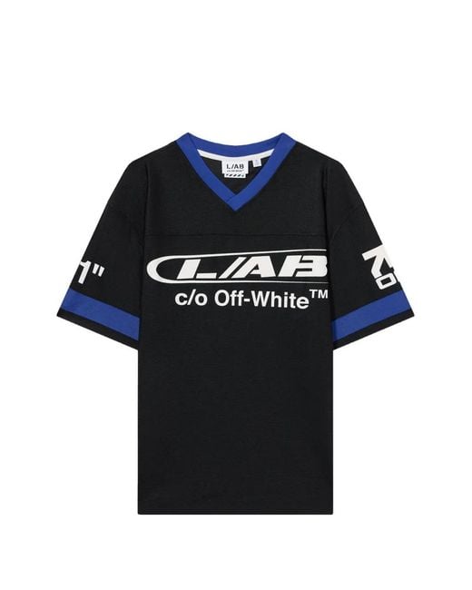 LAB C.O. OFF WHITE Blue Off Active Soccer T-Shirt for men
